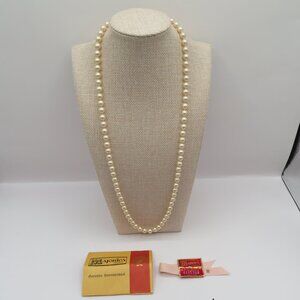 Vintage Majorica Pearl Necklace Silver Clasp